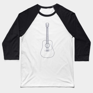 Dreadnought Style Acoustic Guitar Outline Baseball T-Shirt